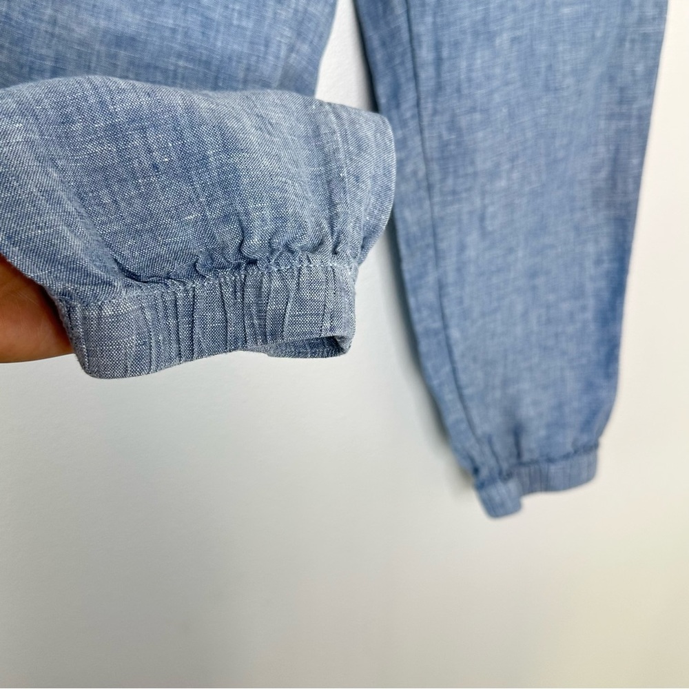 Athleta Women's Blue 100% Linen Cabo Jogger Pants Size 8 Athleisure Tapered - Picture 5 of 13